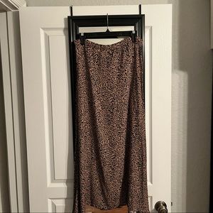 Reformation Bea Leopard Print Midi Skirt Size 12